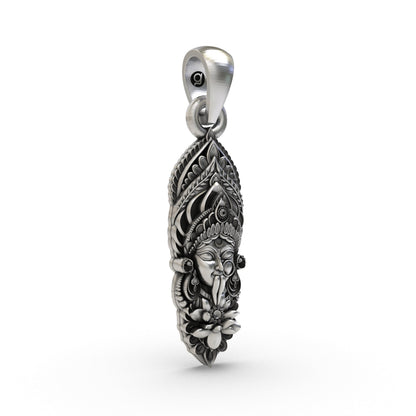 925 Silver Kali Maa Face Pendant | Goddess Kali Jewelry for Power & Protection