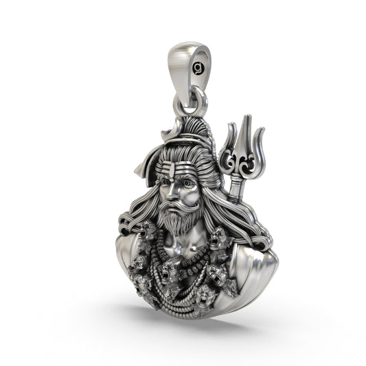 925 Silver Shiva Face Pendant | Mahadev Bholenath Spiritual Jewelry for Men & Women