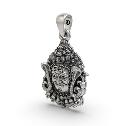 925 Silver Ujjain Mahakal Pendant | Mahakal Shiva Spiritual Jewelry for Men & Women