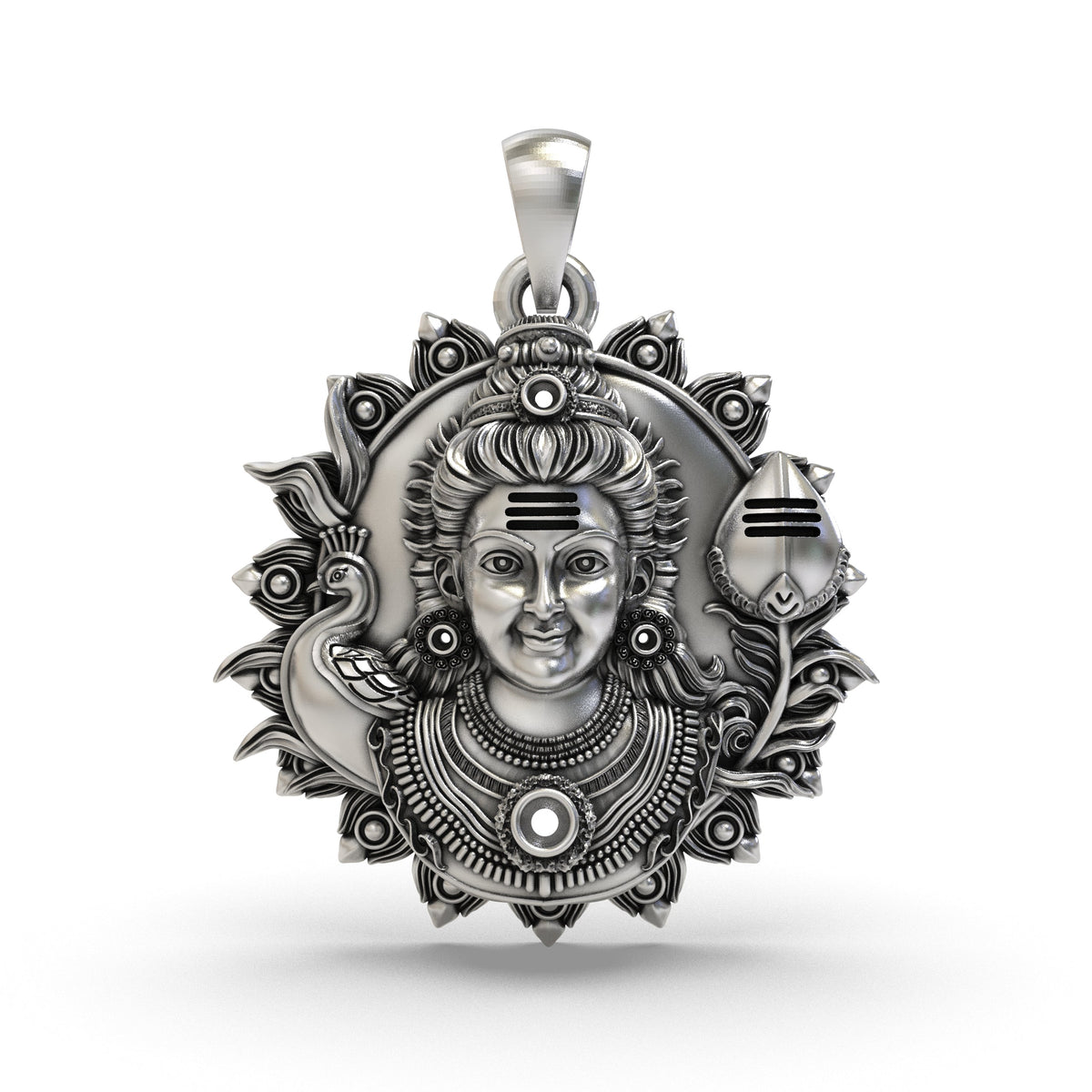925 Silver Murugan Pendant | Lord Murugan Spiritual Jewelry for Men & Women