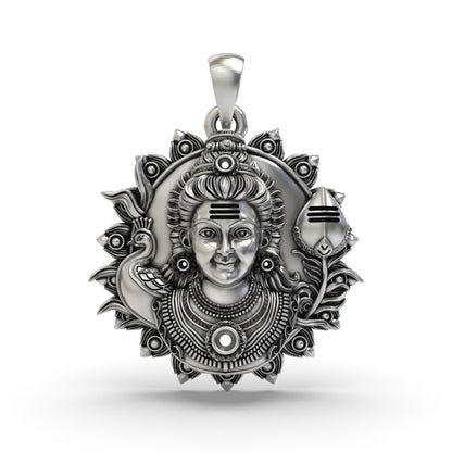 925 Silver Murugan Pendant | Lord Murugan Spiritual Jewelry for Men & Women