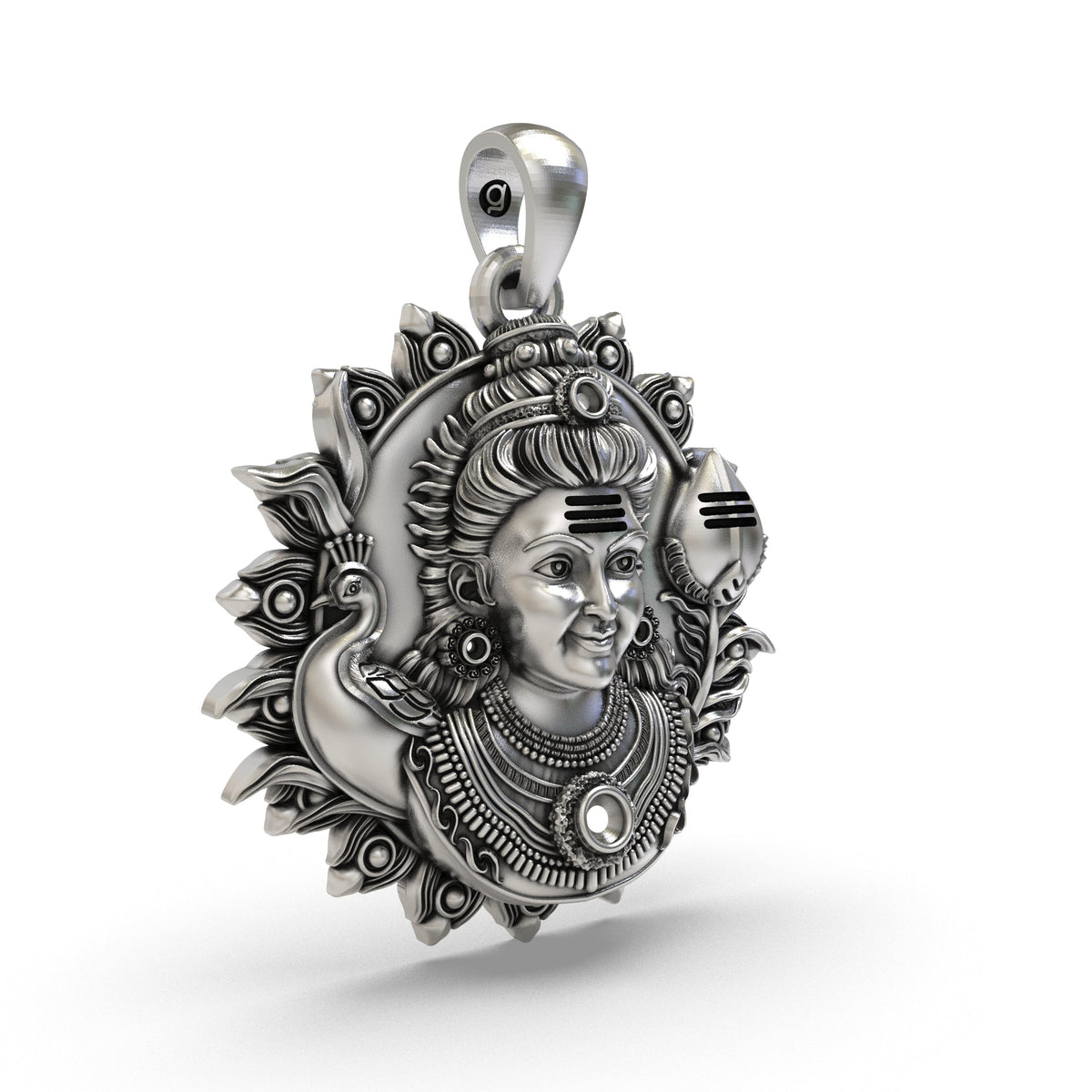 925 Silver Murugan Pendant | Lord Murugan Spiritual Jewelry for Men & Women