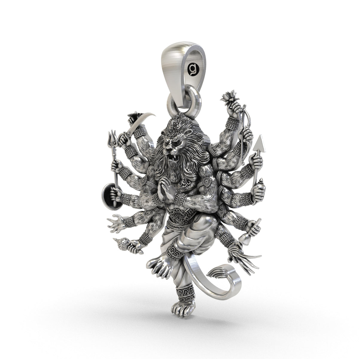 925 Silver Narasimha Bhagwan Pendant | Lord Narasimha Spiritual Jewelry for Protection & Strength