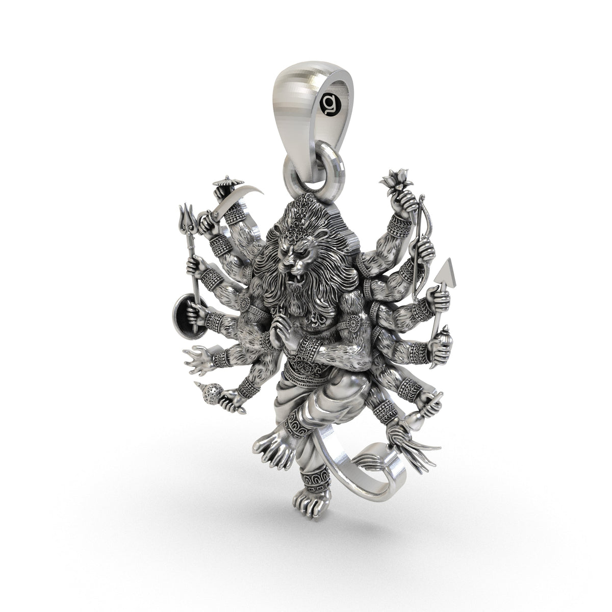 925 Silver Narasimha Bhagwan Pendant | Lord Narasimha Spiritual Jewelry for Protection & Strength