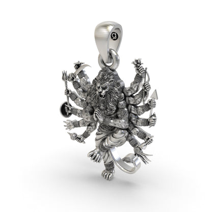 925 Silver Narasimha Bhagwan Pendant | Lord Narasimha Spiritual Jewelry for Protection & Strength