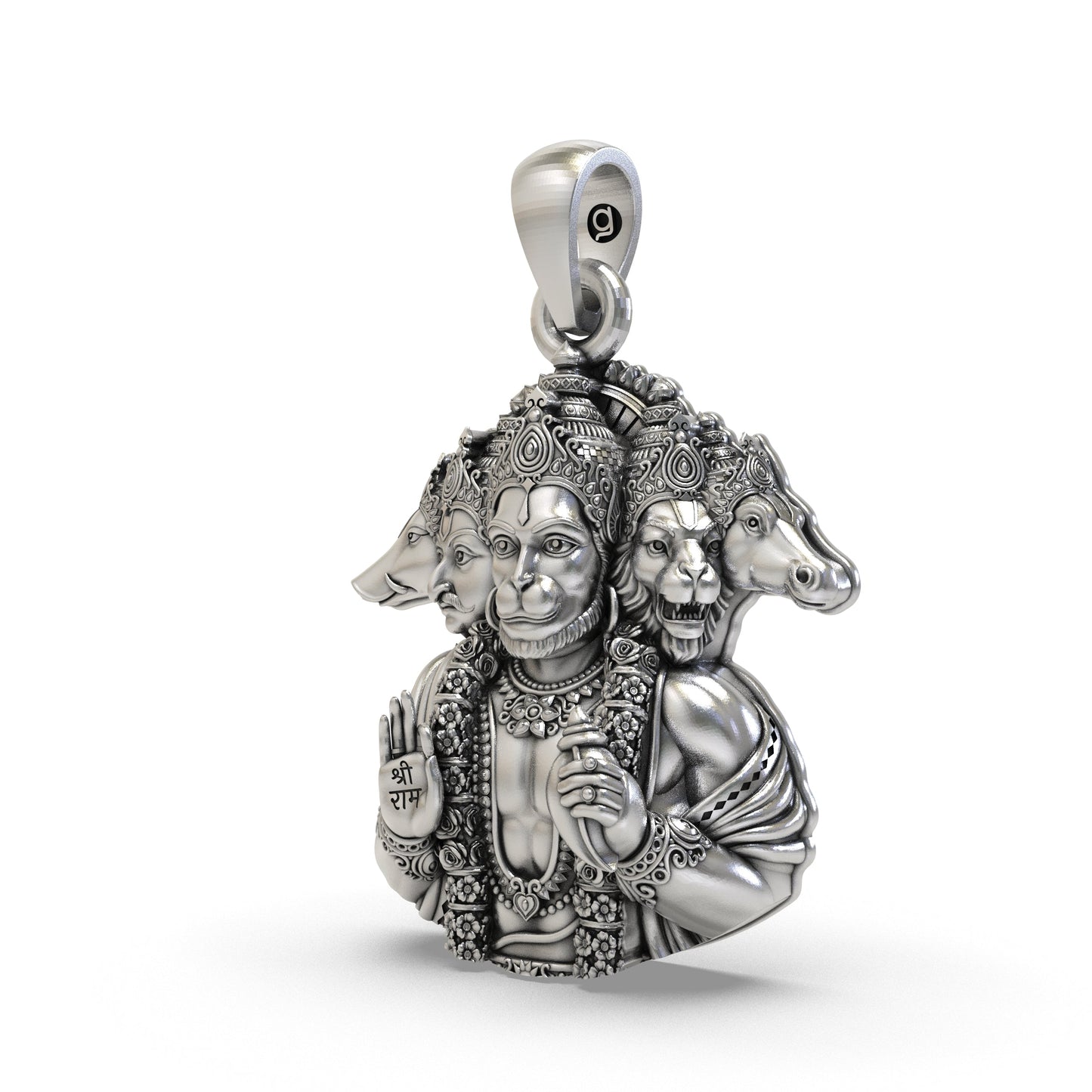 925 Silver Panchmukhi Hanumanji Pendant | Divine Protection & Strength Jewelry
