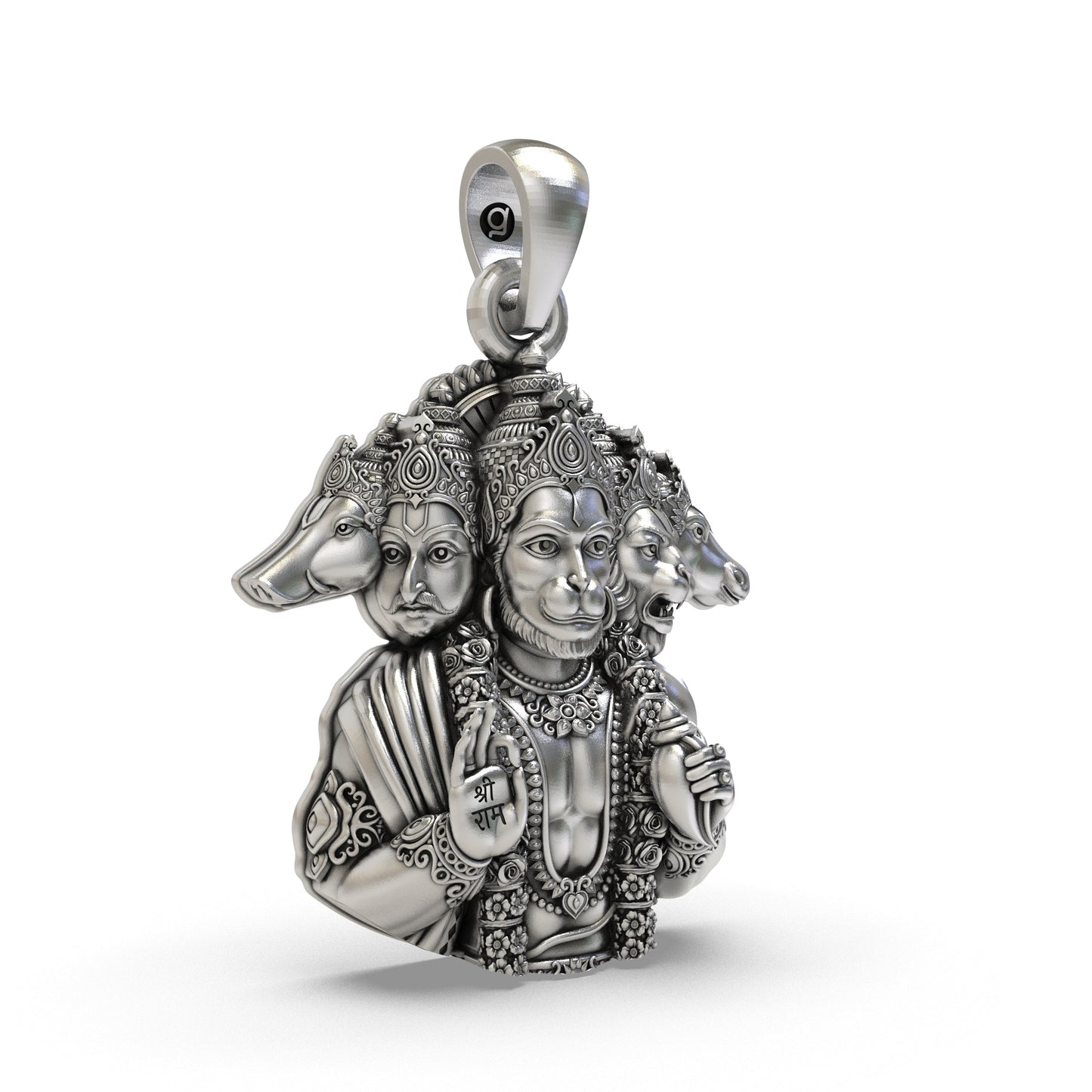 925 Silver Panchmukhi Hanumanji Pendant | Divine Protection & Strength Jewelry