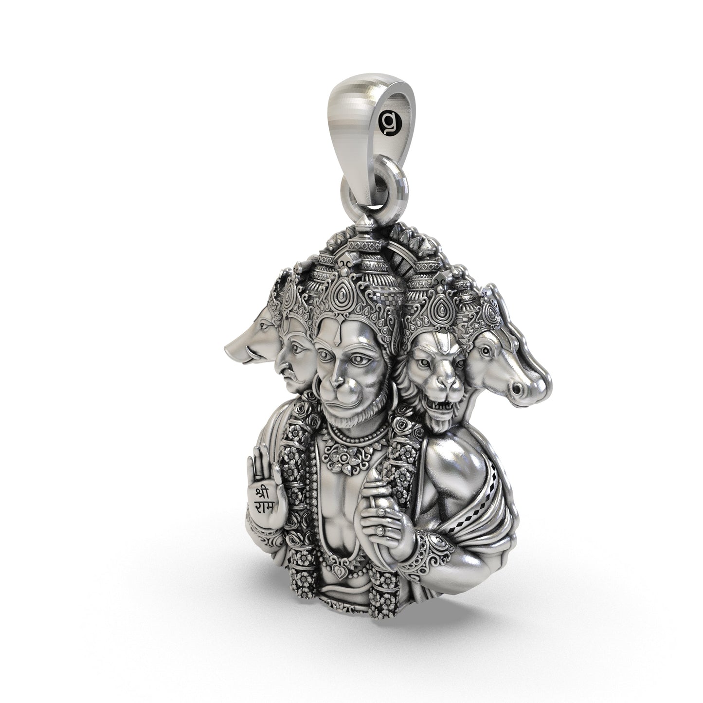 925 Silver Panchmukhi Hanumanji Pendant | Divine Protection & Strength Jewelry