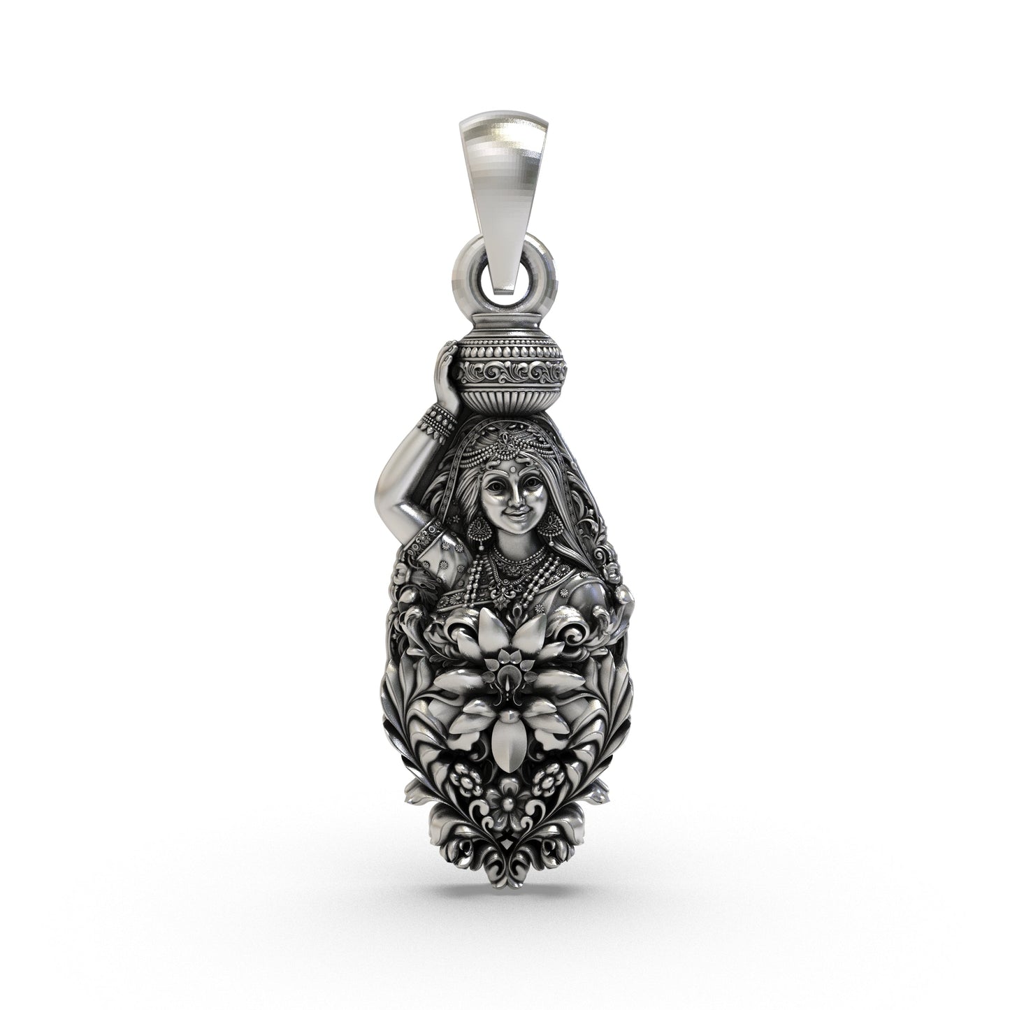 925 Silver Radha Ji Pendant | Goddess Radha Jewelry for Love & Devotion