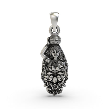 925 Silver Radha Ji Pendant | Goddess Radha Jewelry for Love & Devotion