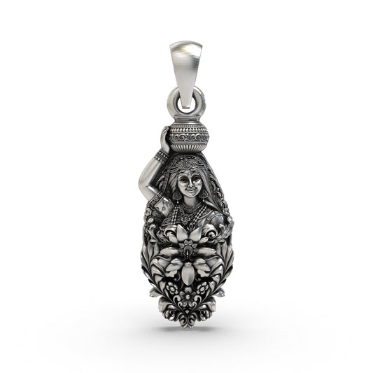 925 Silver Radha Ji Pendant | Goddess Radha Jewelry for Love & Devotion