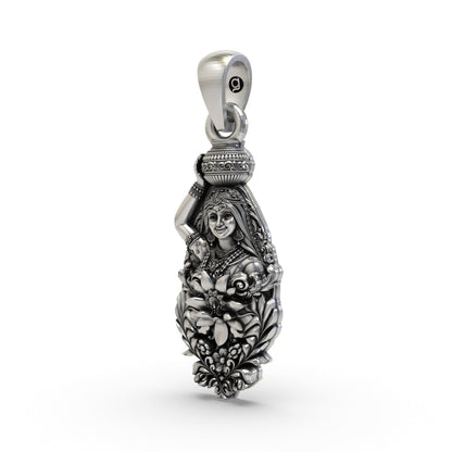 925 Silver Radha Ji Pendant | Goddess Radha Jewelry for Love & Devotion