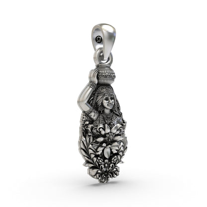 925 Silver Radha Ji Pendant | Goddess Radha Jewelry for Love & Devotion