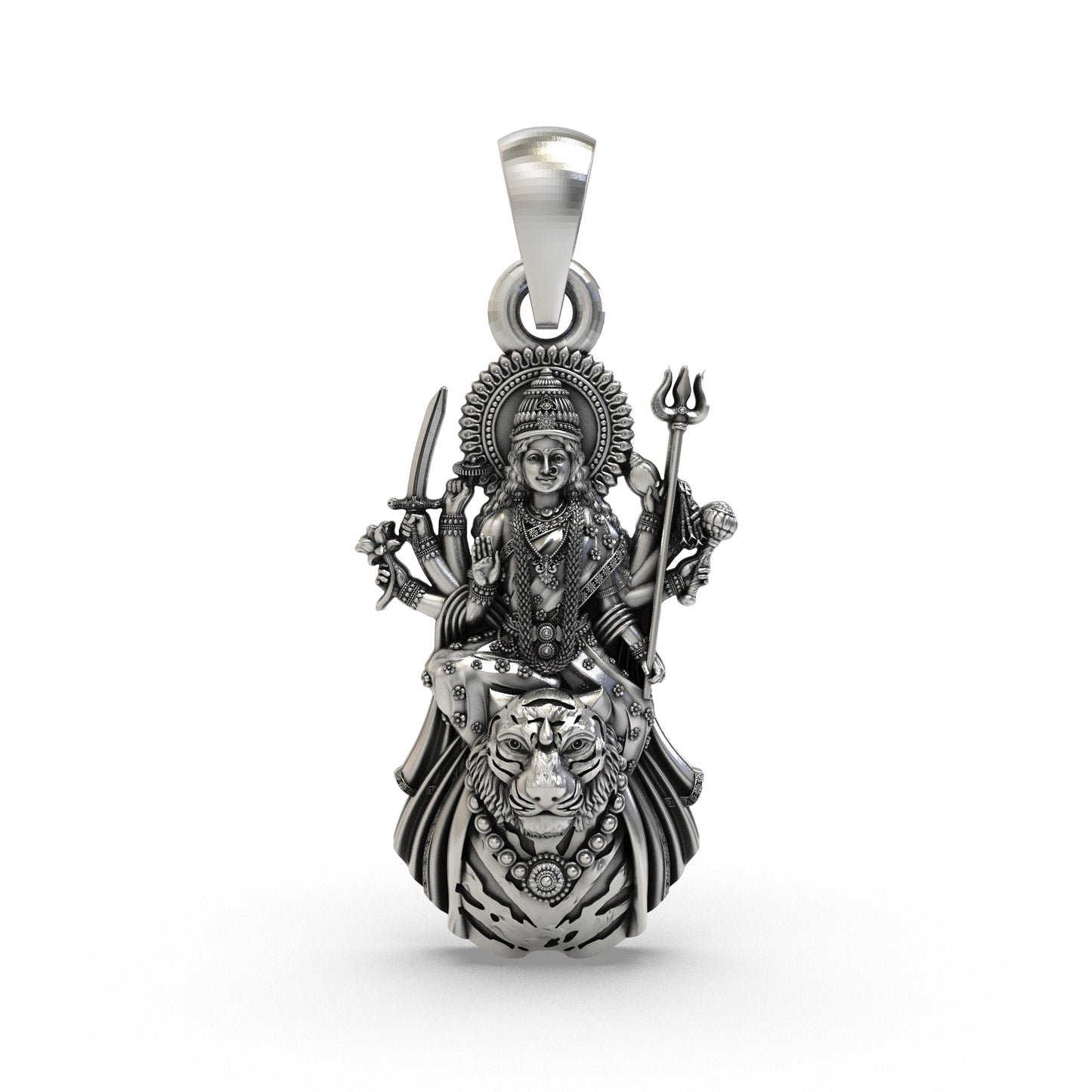 925 Silver Ambemaa Pendant | Goddess Amba Mata Jewelry for Protection & Power