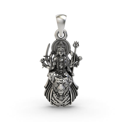 925 Silver Ambemaa Pendant | Goddess Amba Mata Jewelry for Protection & Power