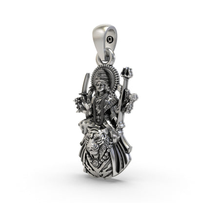 925 Silver Ambemaa Pendant | Goddess Amba Mata Jewelry for Protection & Power