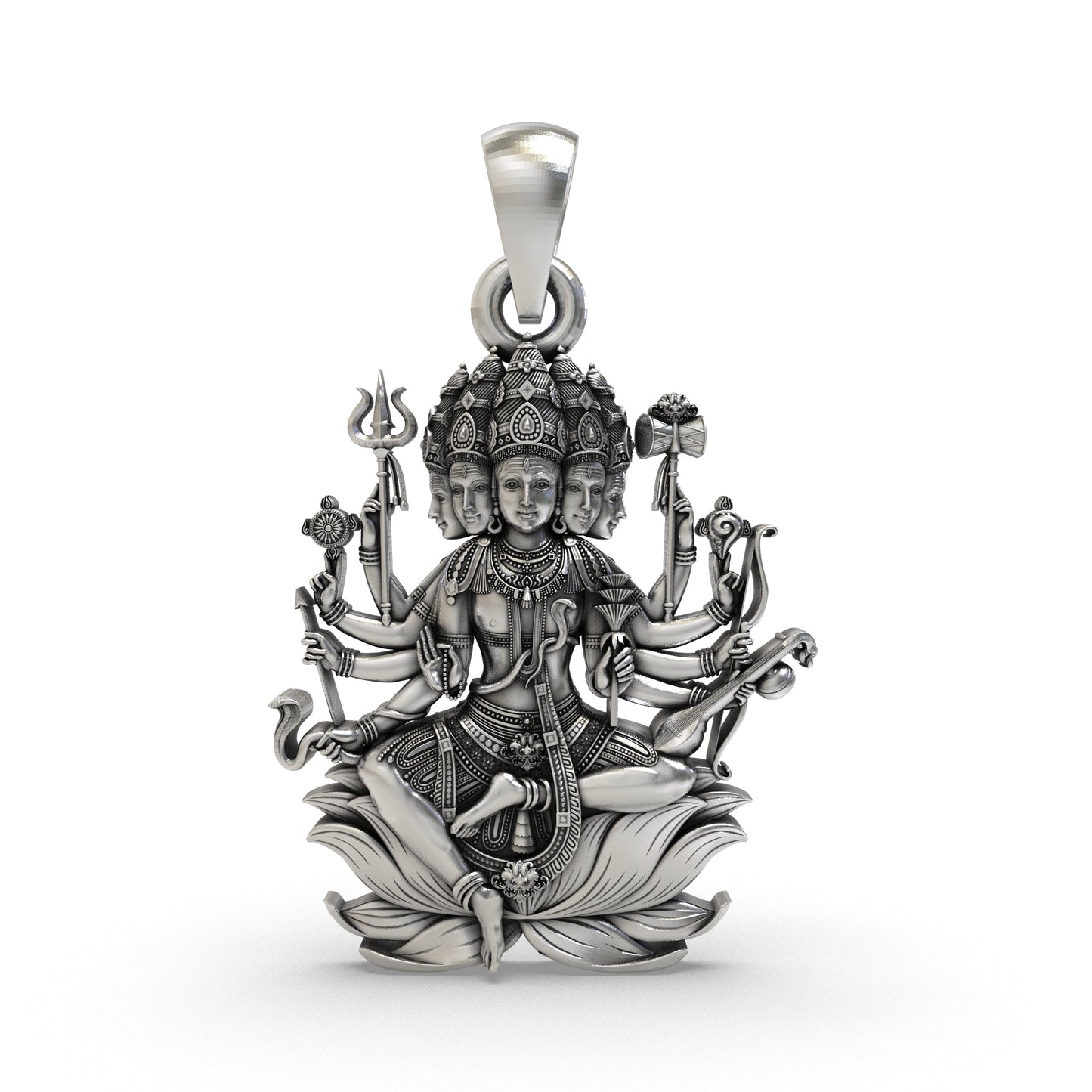 925 Silver Panchmukhi Shiva Pendant | Five-Faced Mahadev Spiritual Jewelry