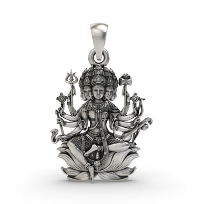 925 Silver Panchmukhi Shiva Pendant | Five-Faced Mahadev Spiritual Jewelry