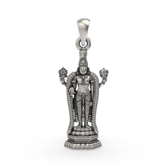 925 Silver Venkateswara Swamy Pendant – Sacred Temple Jewelry
