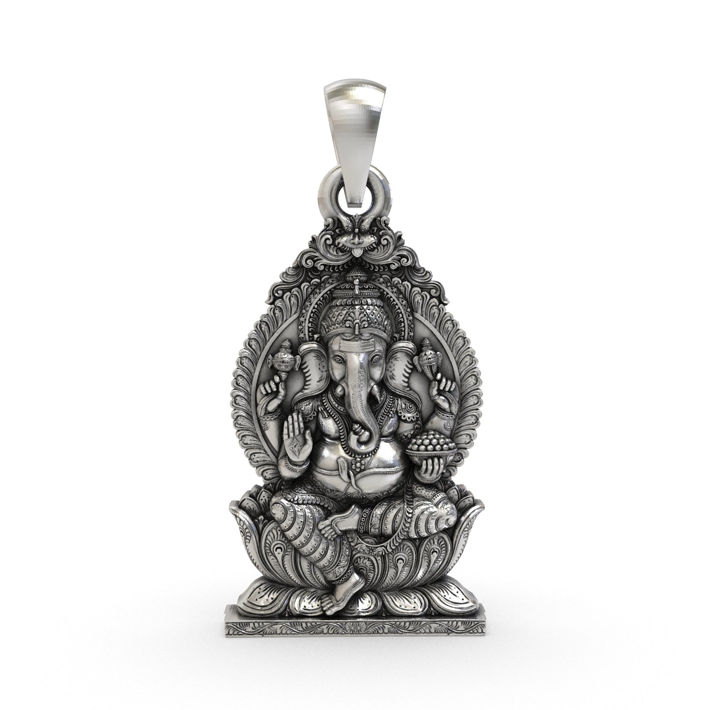 925 Silver Ganpati Pendant – Handmade Lord Ganesha Spiritual Locket