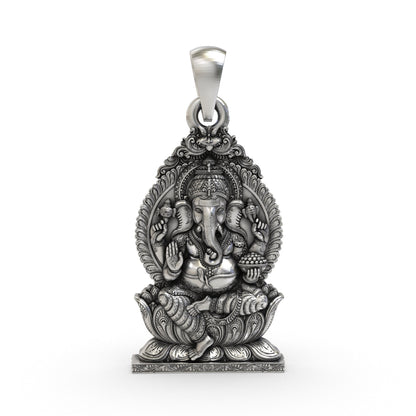 925 Silver Ganpati Pendant – Handmade Lord Ganesha Spiritual Locket