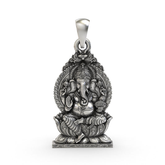 925 Silver Ganpati Pendant – Handmade Lord Ganesha Spiritual Locket