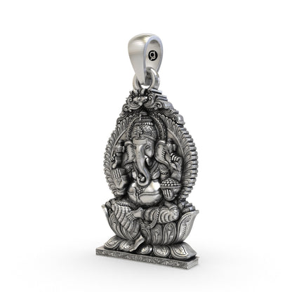 925 Silver Ganpati Pendant – Handmade Lord Ganesha Spiritual Locket
