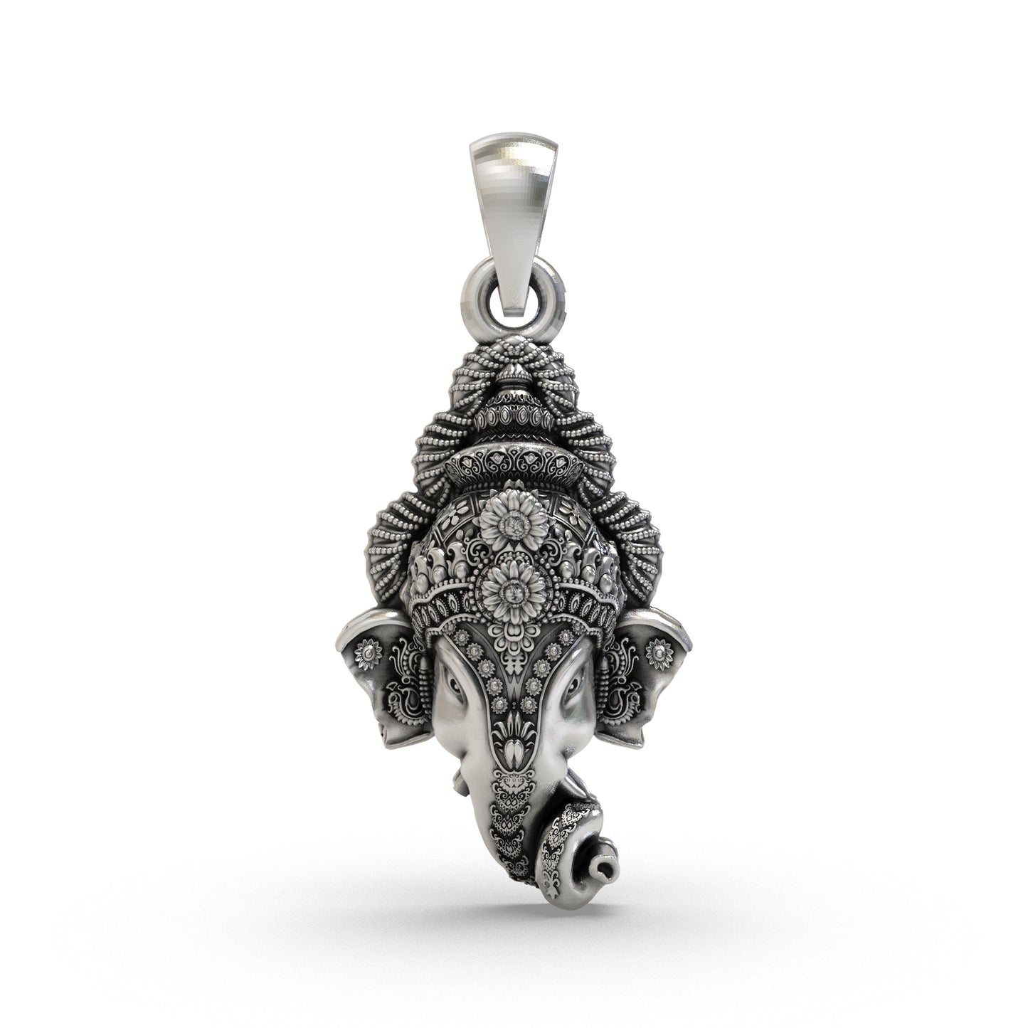 925 Silver Ganesh Face Pendant – Lord Ganesha Head Jewelry