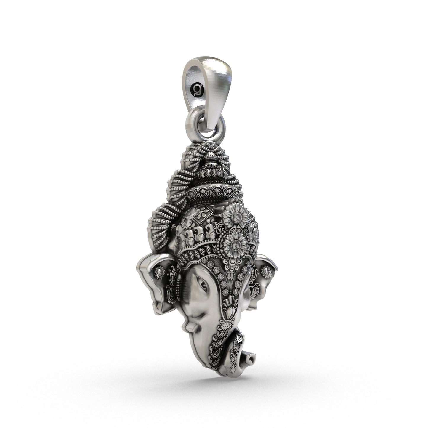 925 Silver Ganesh Face Pendant – Lord Ganesha Head Jewelry