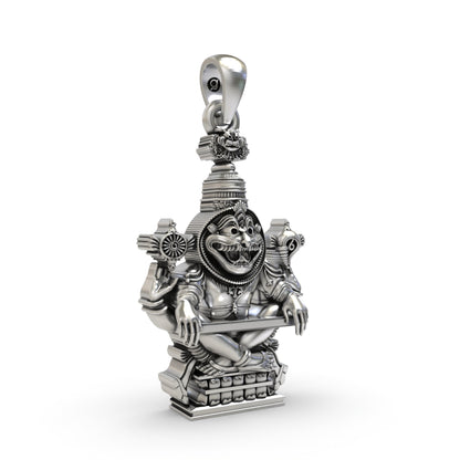 925 Silver Narasimha Bhagwan Mantra Pendant – Lord Narasimha Protection Jewelry | Handmade Devotional Necklace