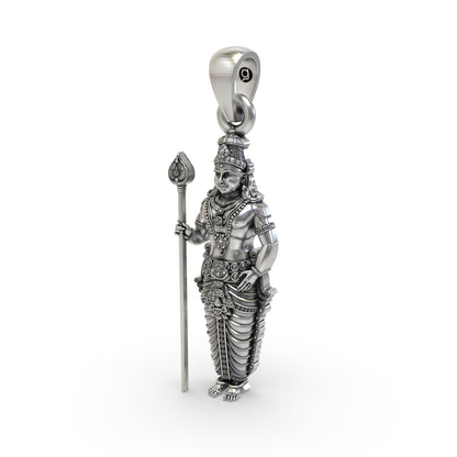 925 Silver Lord Kartikeya Murugan Pendant – Sacred Devotional