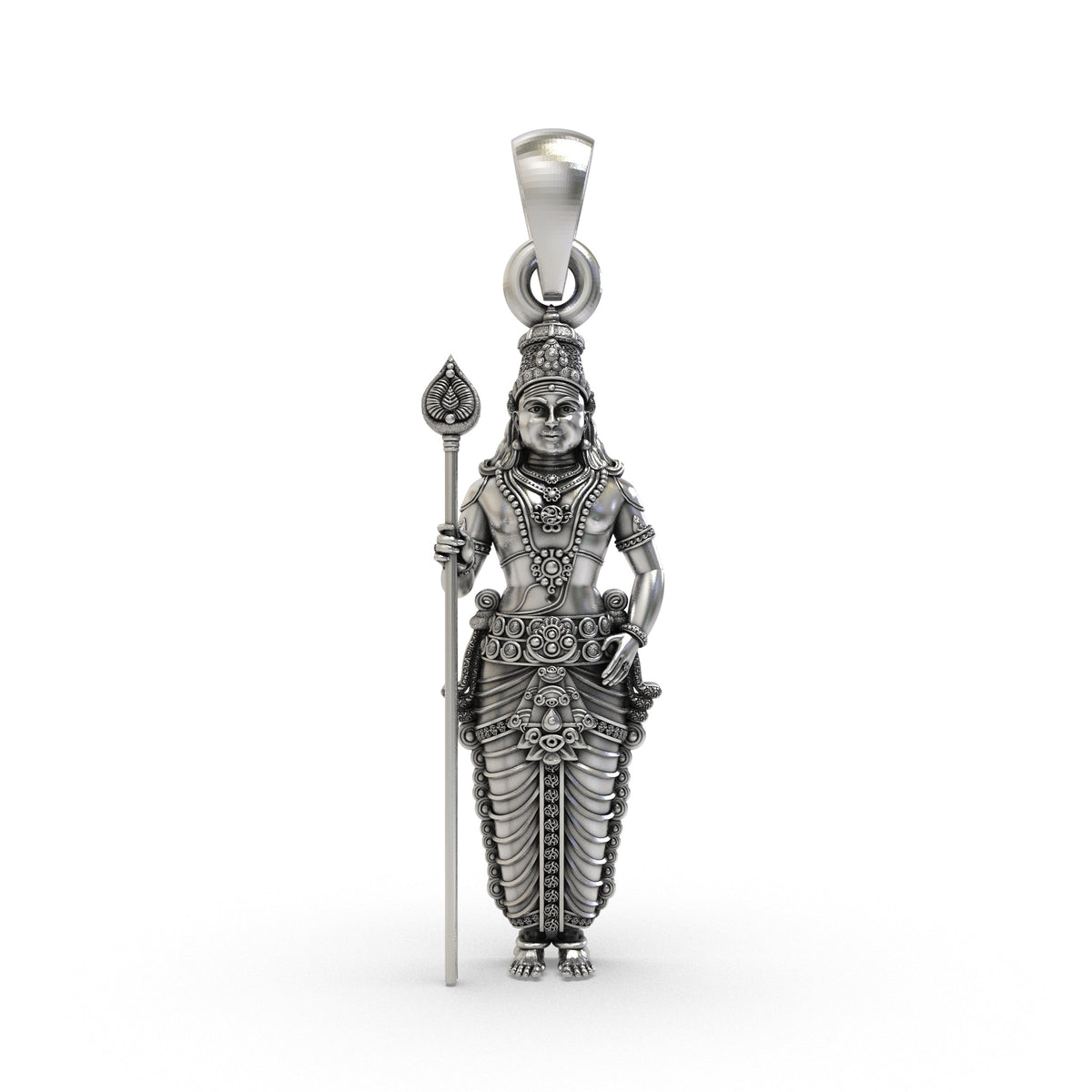 925 Silver Lord Kartikeya Murugan Pendant – Sacred Devotional