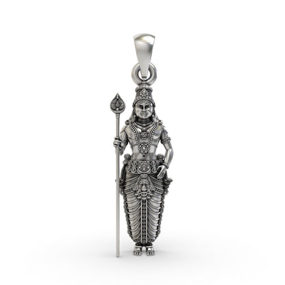 925 Silver Lord Kartikeya Murugan Pendant – Sacred Devotional