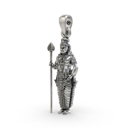 925 Silver Lord Kartikeya Murugan Pendant – Sacred Devotional