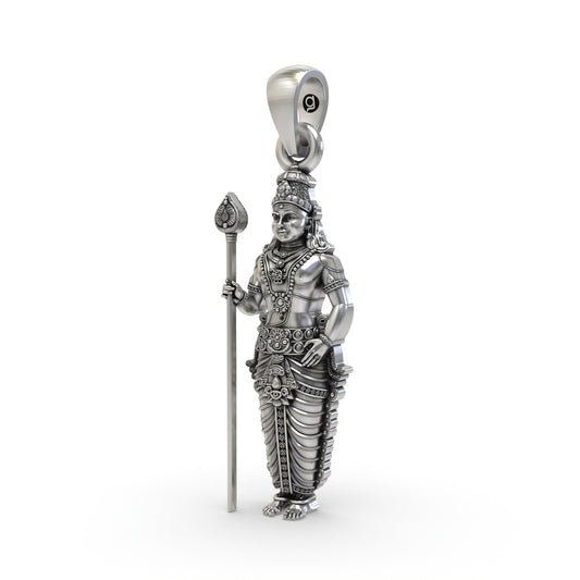925 Silver Lord Kartikeya Murugan Pendant – Sacred Devotional
