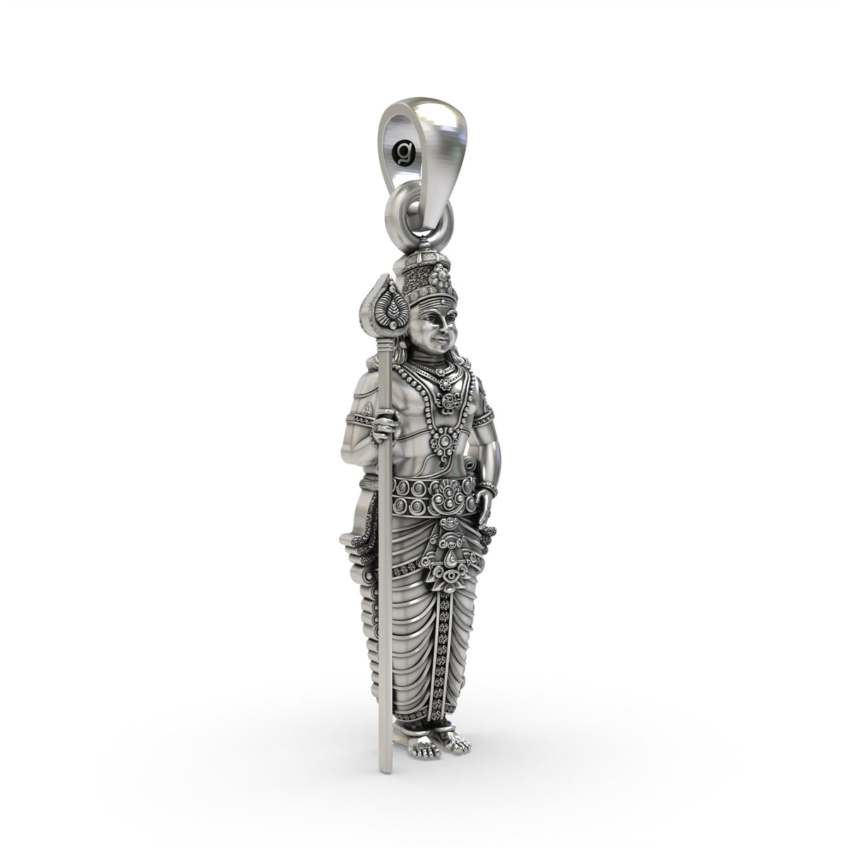 925 Silver Lord Kartikeya Murugan Pendant – Sacred Devotional