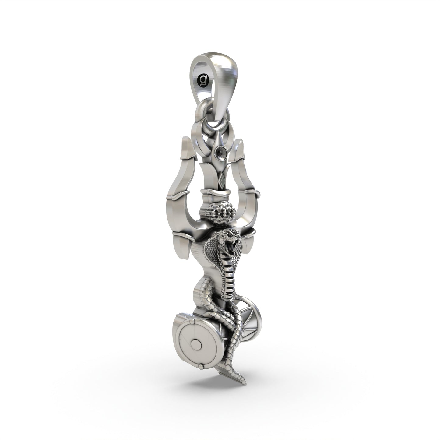 925 Silver Trishul Damru Pendant – Sacred Shiva Symbol Jewelry