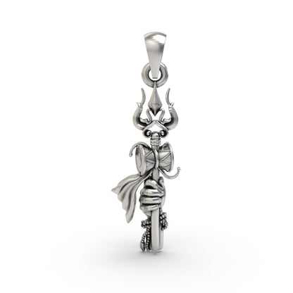 925 Silver Trishul Shiva Hand Pendant – Sacred Spiritual Symbol