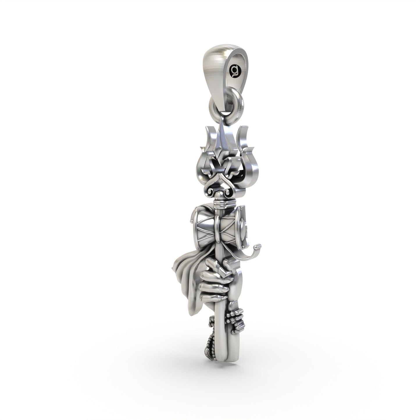 925 Silver Trishul Shiva Hand Pendant – Sacred Spiritual Symbol