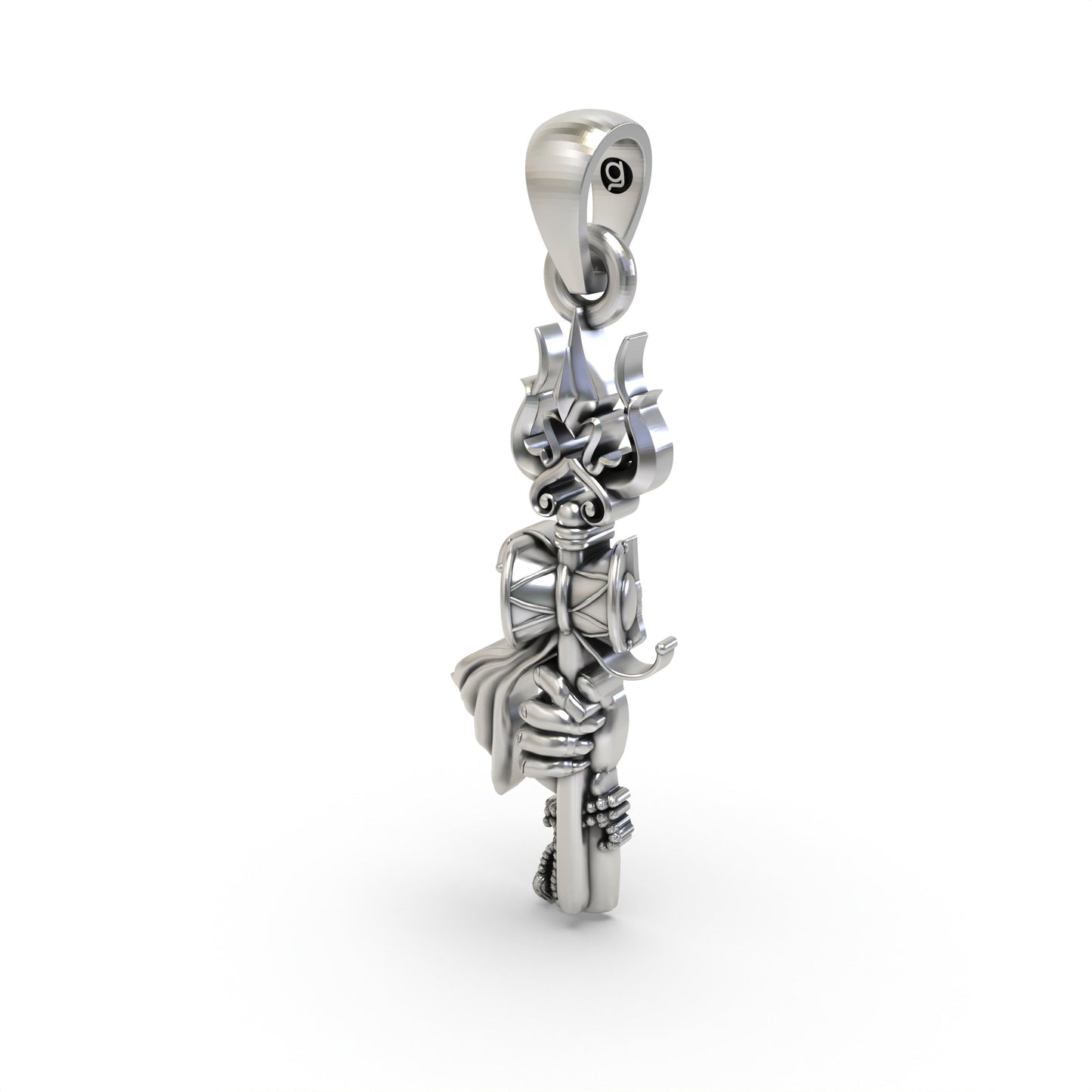 925 Silver Trishul Shiva Hand Pendant – Sacred Spiritual Symbol
