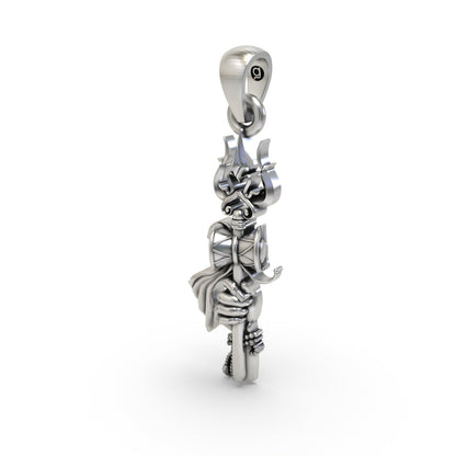 925 Silver Trishul Shiva Hand Pendant – Sacred Spiritual Symbol
