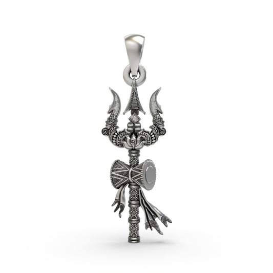 925 Silver Trishul Pendant – Lord Shiva Trident Necklace | Handmade Devotional Jewelry for Protection & Power
