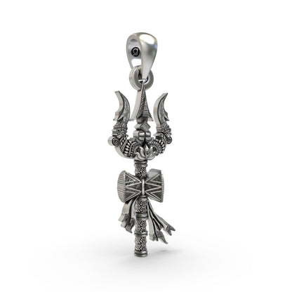 925 Silver Trishul Pendant – Lord Shiva Trident Necklace | Handmade Devotional Jewelry for Protection & Power
