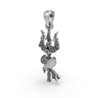 925 Silver Trishul Pendant – Lord Shiva Trident Necklace | Handmade Devotional Jewelry for Protection & Power