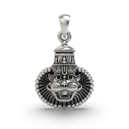 925 Silver Narasimha Face Pendant – Lord Vishnu Avatar Jewelry