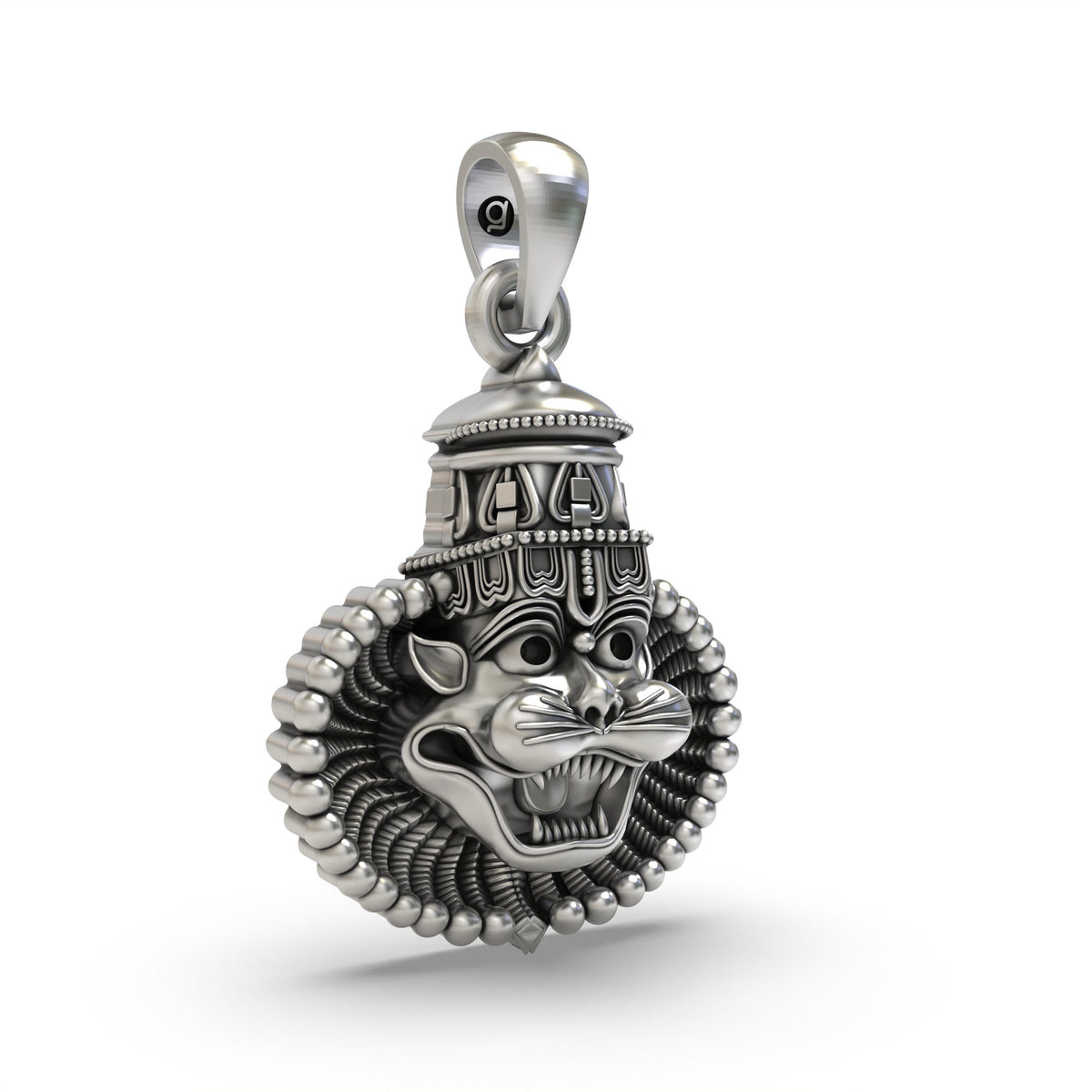 925 Silver Narasimha Face Pendant – Lord Vishnu Avatar Jewelry