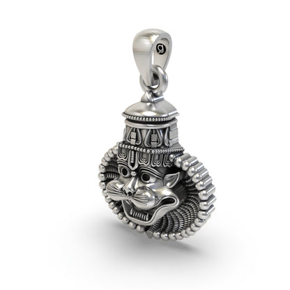 925 Silver Narasimha Face Pendant – Lord Vishnu Avatar Jewelry