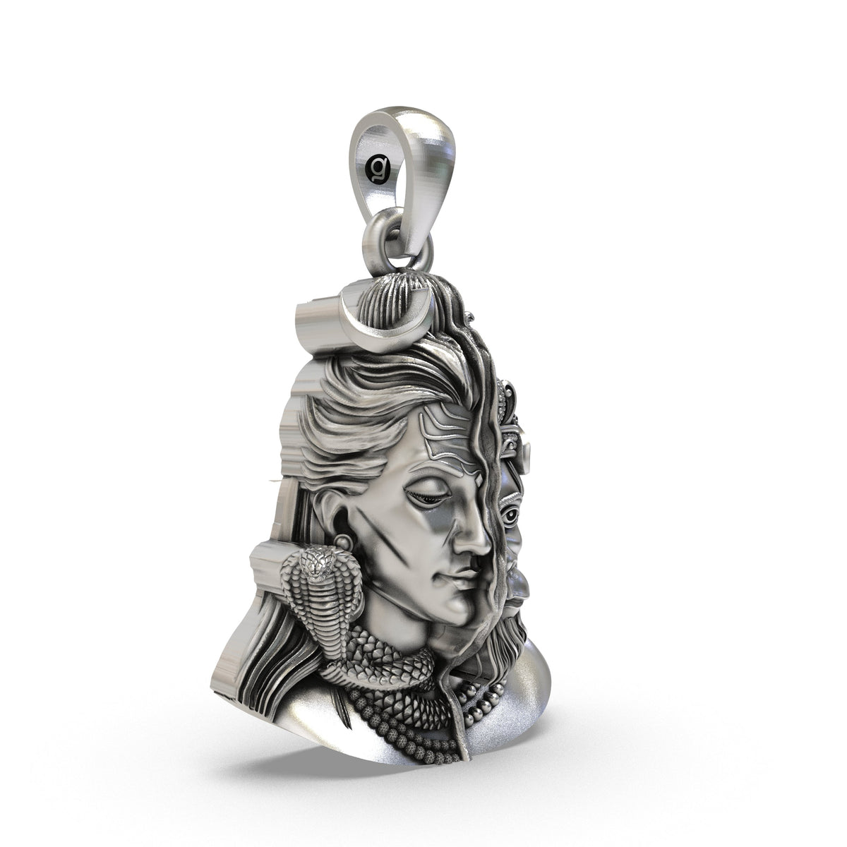925 Silver Half Shiva Half Hanuman Face Pendant – Ardhanari Veer Devotional Jewelry | Handmade Spiritual Pendant