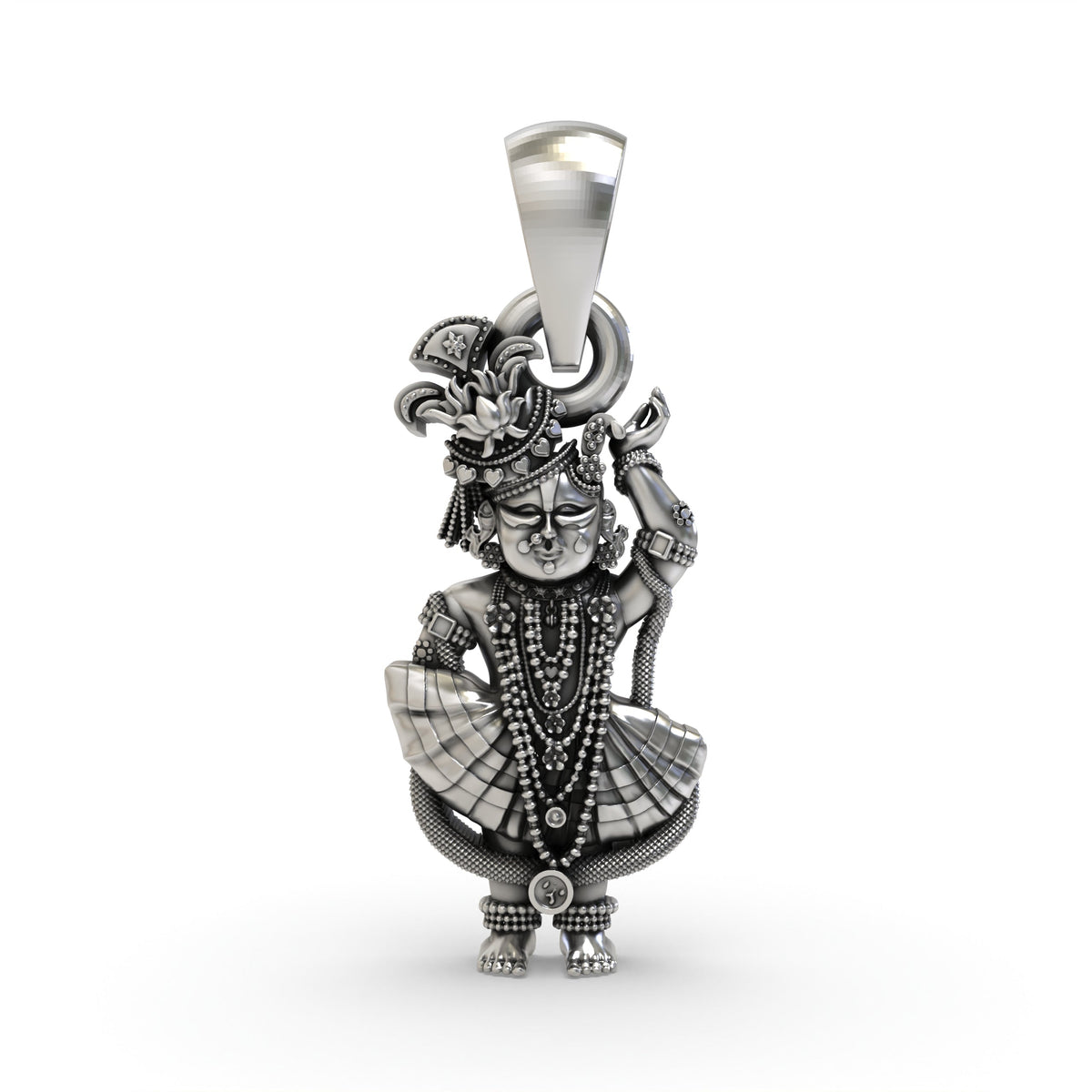 Shri Girdhar Lal Ji 925 Silver Pendant | Krishna Devotional Jewelry – Shukan Jewellers