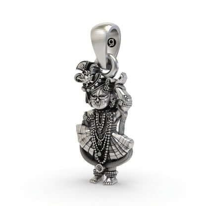 Shri Girdhar Lal Ji 925 Silver Pendant | Krishna Devotional Jewelry – Shukan Jewellers